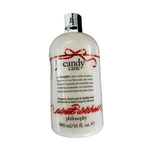 New Philosophy-Candy Cane Shampoo, Shower Gel and Bubble Bath 16oz. Holiday 2023